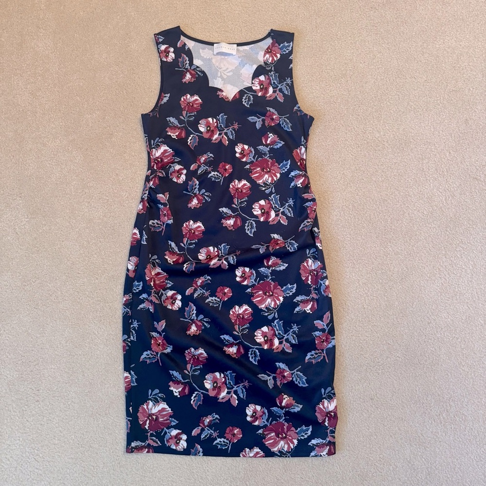 French Grey Maternity Dress